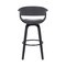 Armen Living Julyssa 26" Counter Height Swivel Gray Faux Leather and Black Wood Bar Stool LCJSBAGRBL26 - alternate 4